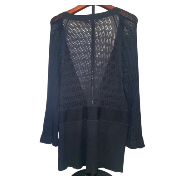 Anne Klein Womens Black Button-Front Knit Cardigan Sweater 2X Witchy Whimseygoth - Picture 2 of 7